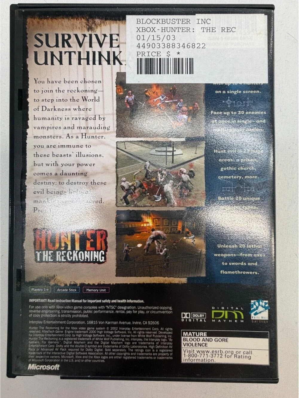 Hunter: The Reckoning (Microsoft Xbox, 2002) Tested